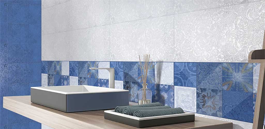 Blue Digital Print Wall Tiles