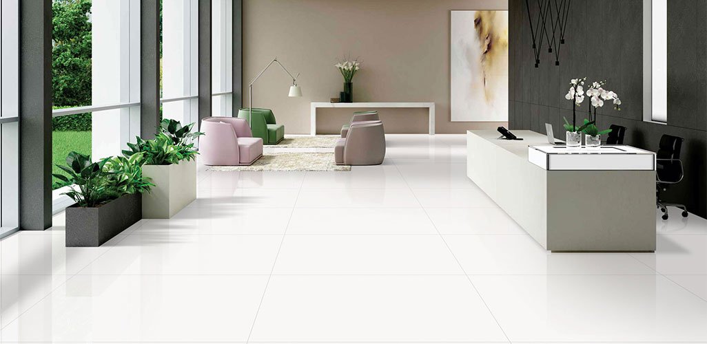 White Full Body Polished Vitrified Tiles
