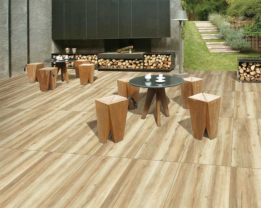 Light Oak Wood Look Floor Tiles