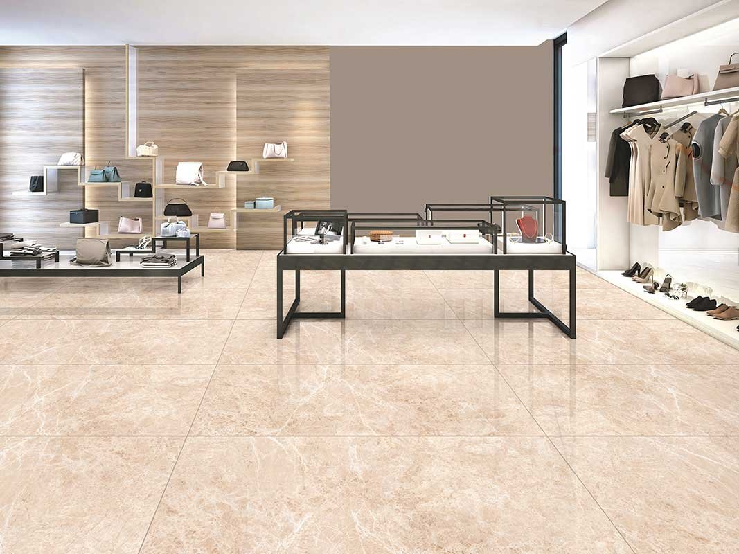 Cream Glossy Floor Tiles