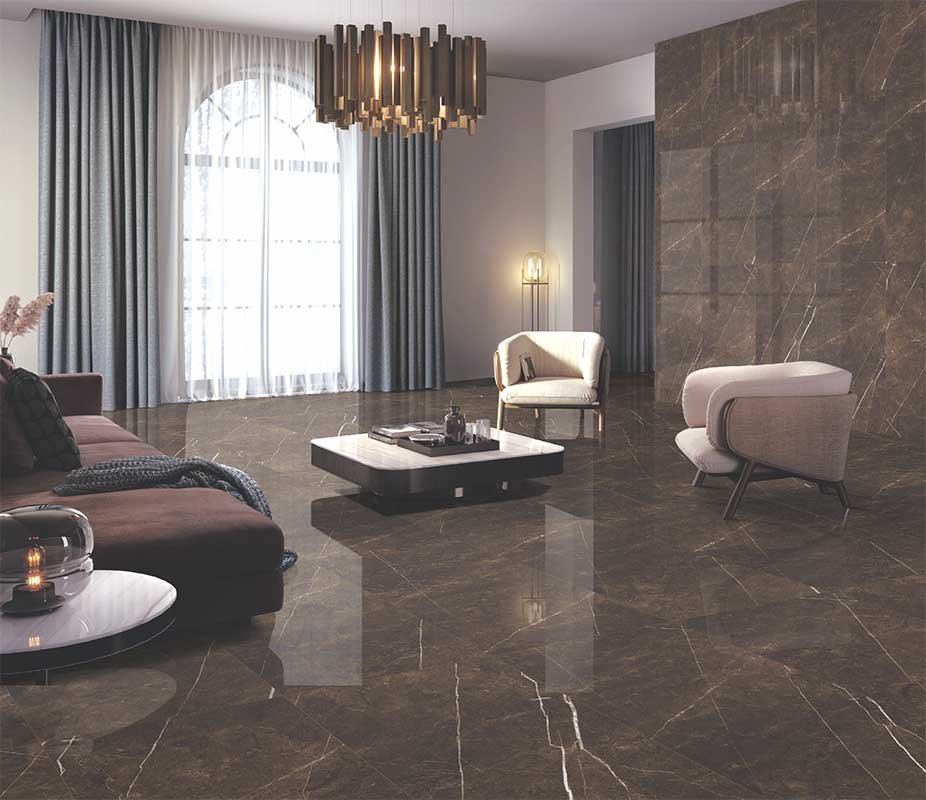 Brown Full Body Polished Vitrified Tiles
