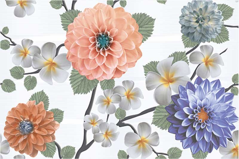  Multicolor Floral/Decorative Ceramic Wall Tiles
