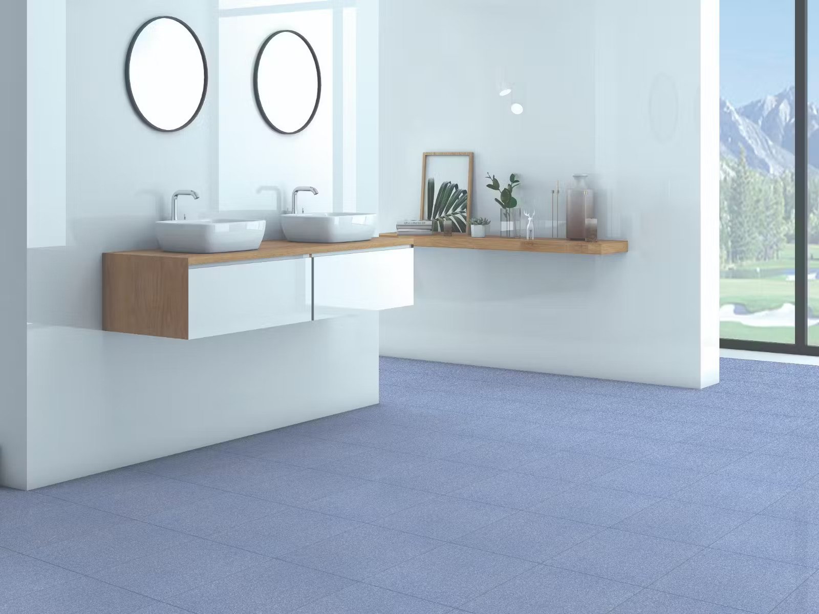 Blue Matte Finish Floor Tiles