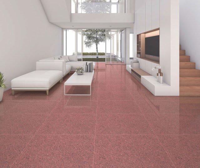 Red Double Charge Polished Vitrified Tiles